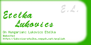 etelka lukovics business card